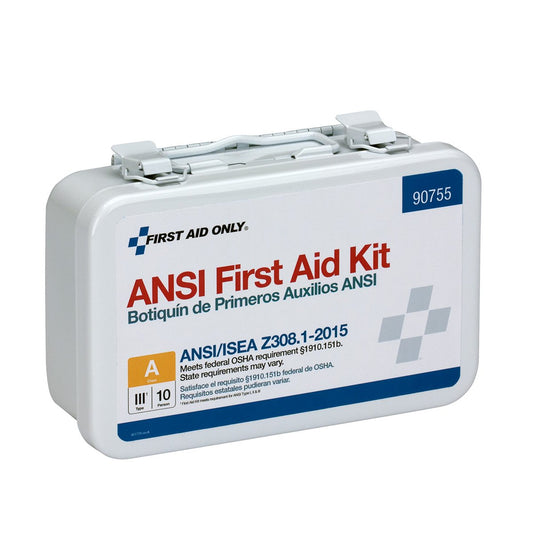 Assorted bandages and gauze from First Aid Only 90755 kit for everyday injuries.
