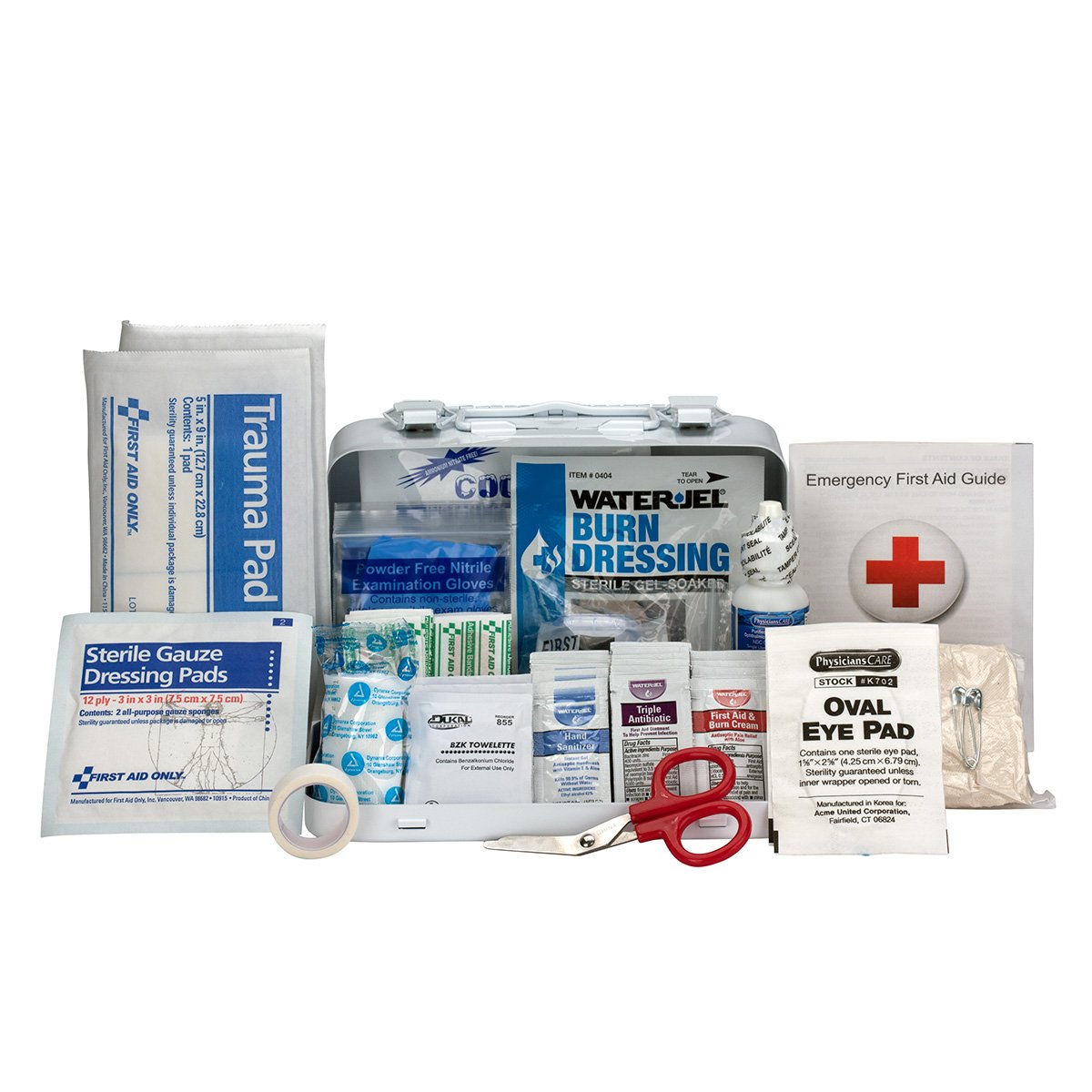 First Aid Only 90755 kit demonstrates organized readiness for cars, offices, and homes.