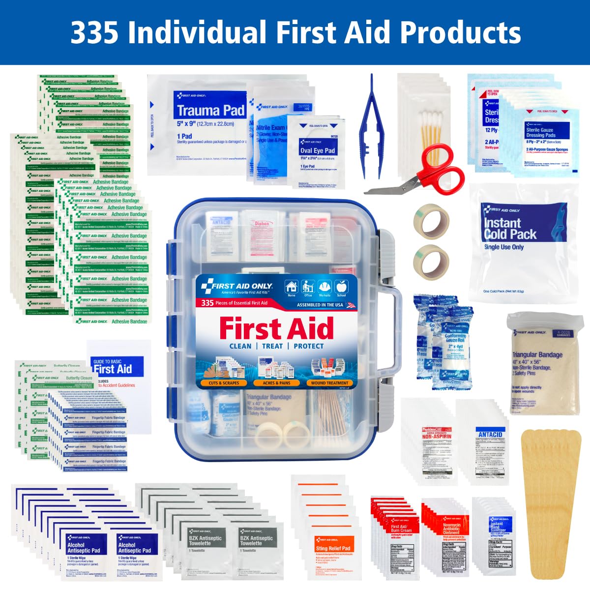 First Aid Only 91247 clear cover helps locate items fast.