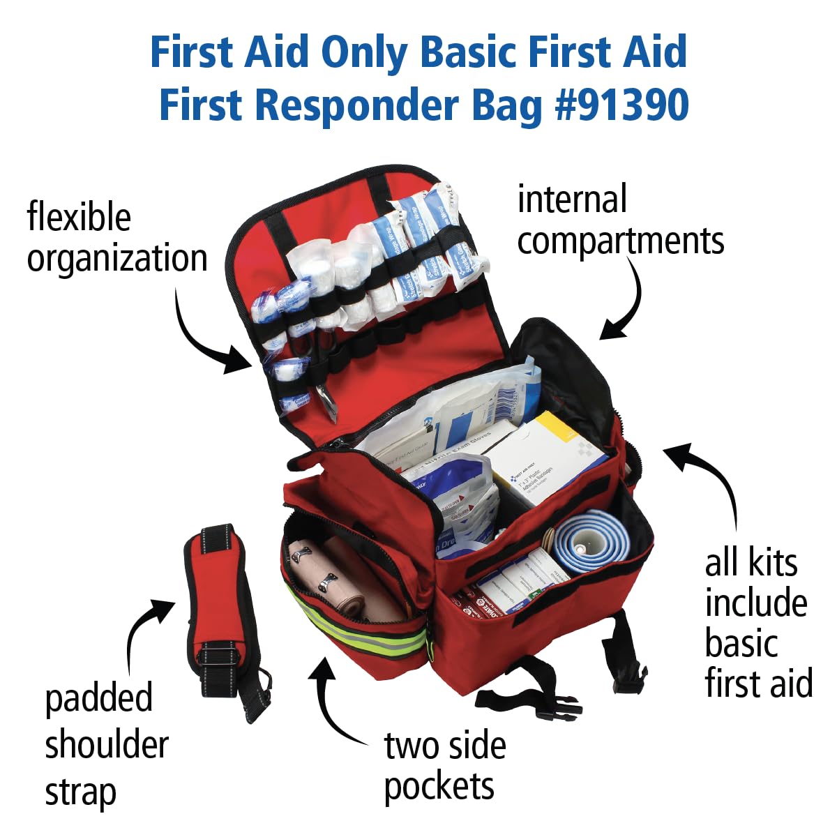 First Aid Only 91390 two side pockets for rapid access to essentials
