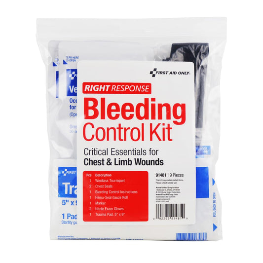 First Aid Only 91481 bleeding control kit in use with tourniquet for emergency response