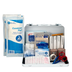 First Aid Only antiseptic towelettes and gloves help keep hygiene during treatment.