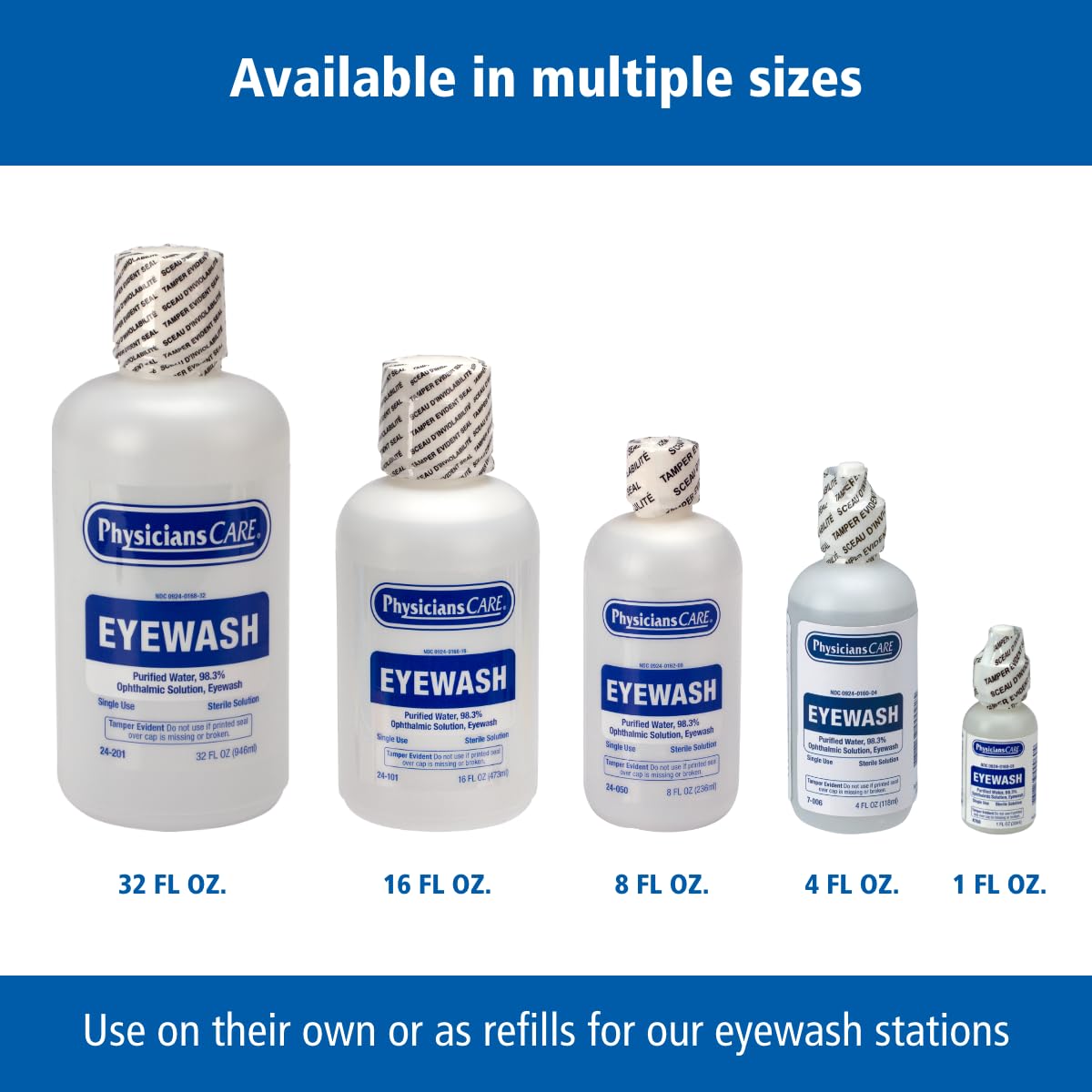 12-pack of First Aid Only Eye Wash for emergency readiness and kits.