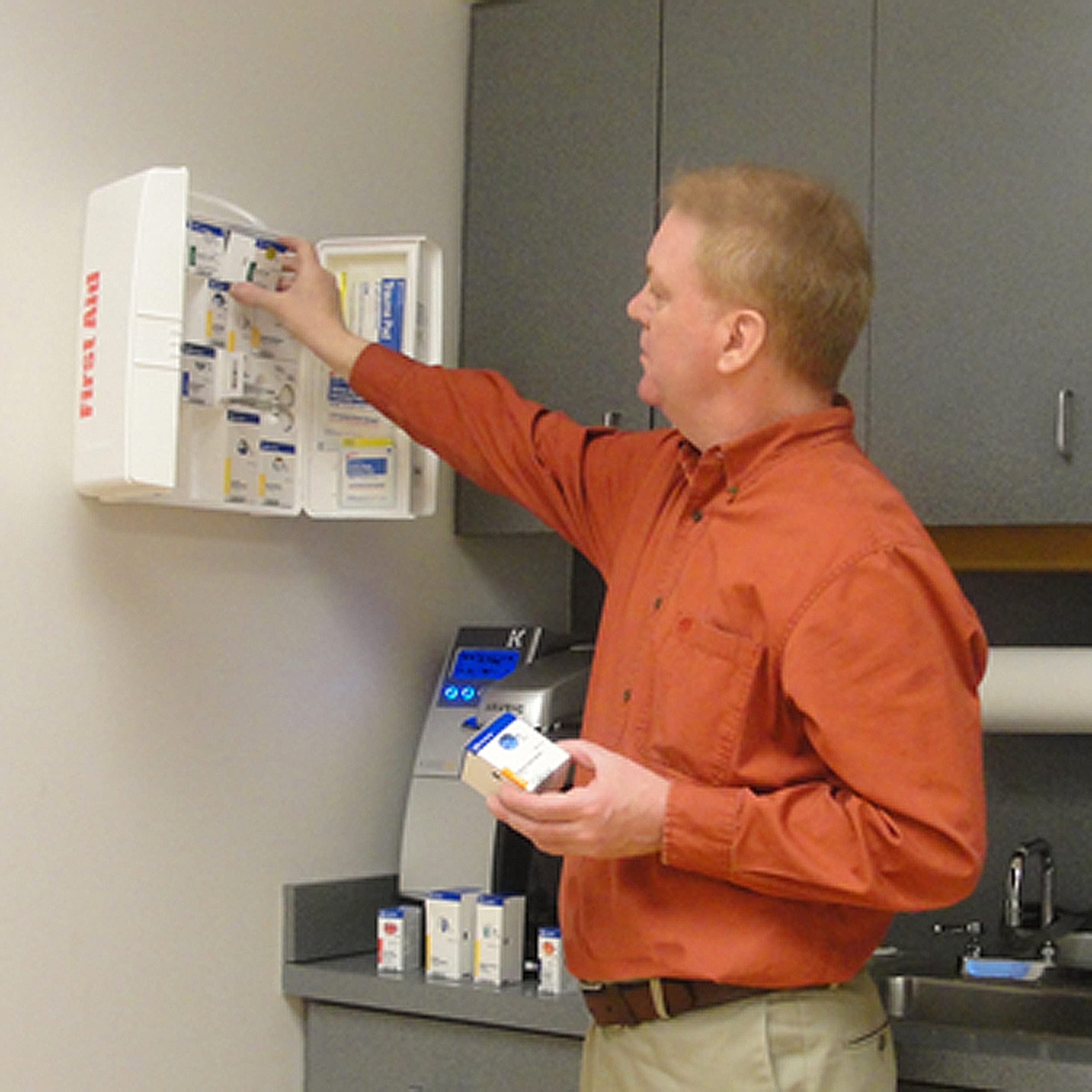 First Aid Only SmartTab ezRefill system enables quick reorders and streamlined inventory.