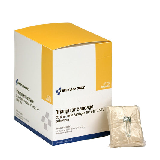 First Aid Only triangular bandage head sling for quick support.