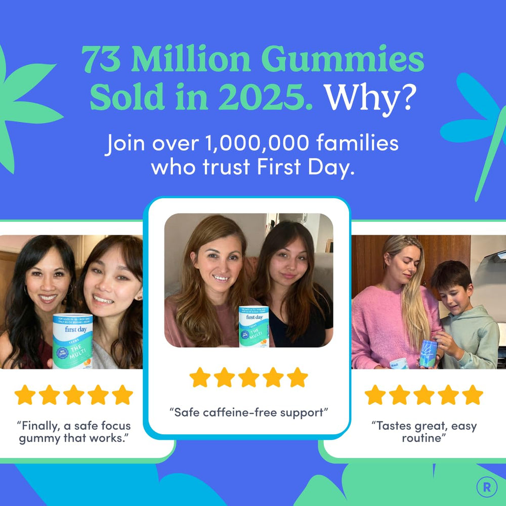 FIRST DAY 30-day supply pack highlights convenient daily routine