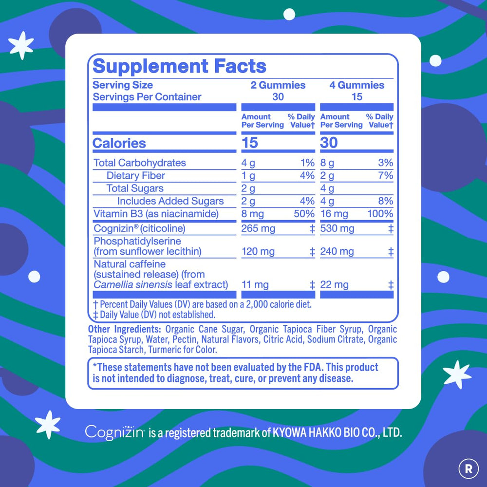 FIRST DAY Cognizin Citicoline ingredient bottle hints at focus support.