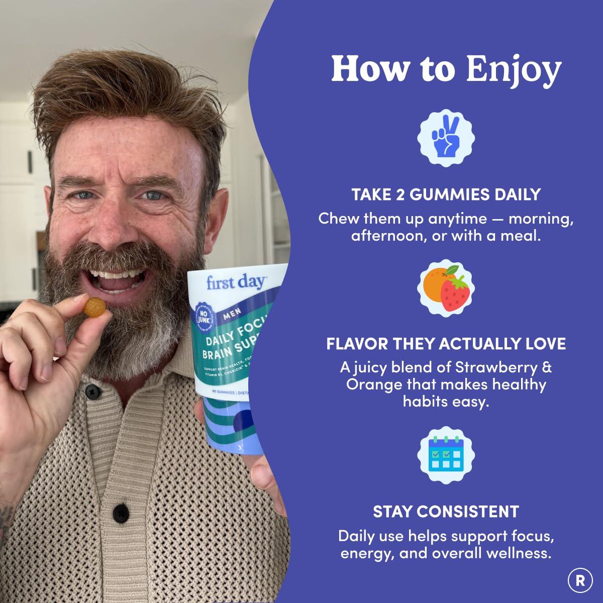 FIRST DAY gummies in a daily routine for work or study.