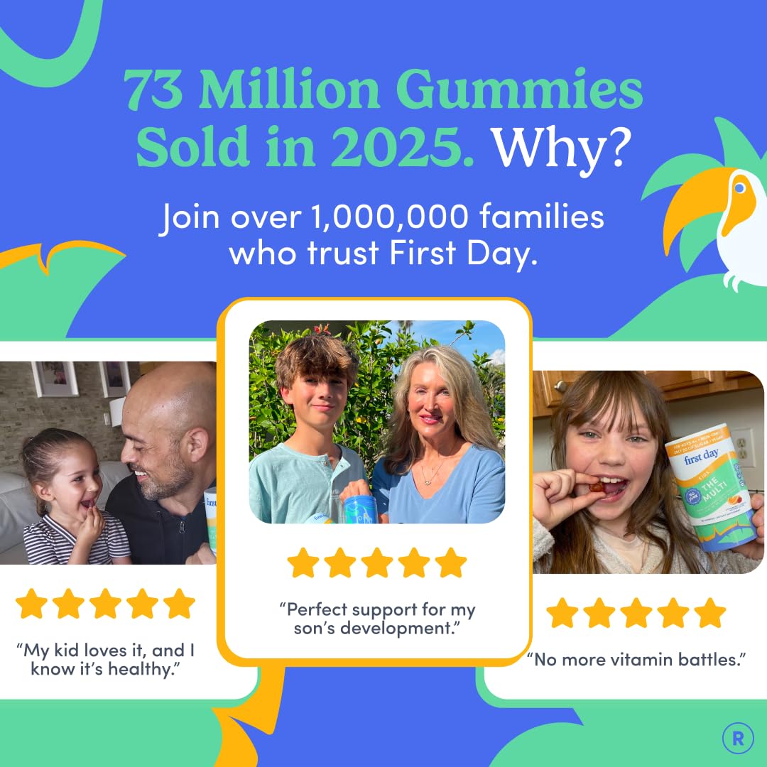 First Day nutrition facts label shows essential vitamins and minerals