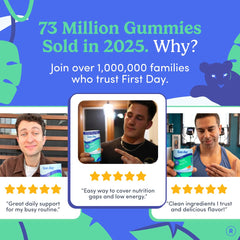 First Day multivitamin for men daily routine demonstrating simple everyday supplementation