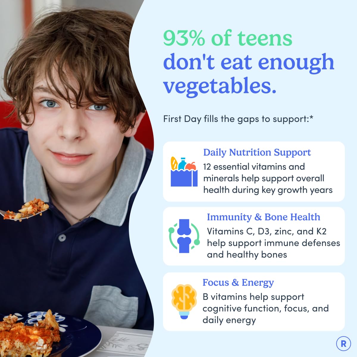 FIRST DAY teen gummies served in a tasty daily nutrition format