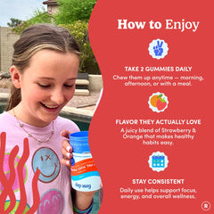 First Day Teens gummies with natural flavors convey kid-friendly taste.
