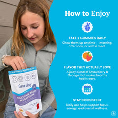 First Day Teens' Nighttime Reset allergen-free packaging reassures parents and teens.