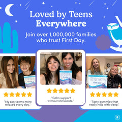 First Day Teens' Nighttime Reset packaging and daily-use box for easy routine.
