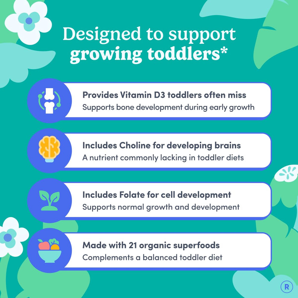 First Day Toddler Multivitamin Gummies 30-day supply packaging supports reliable monthly routines.