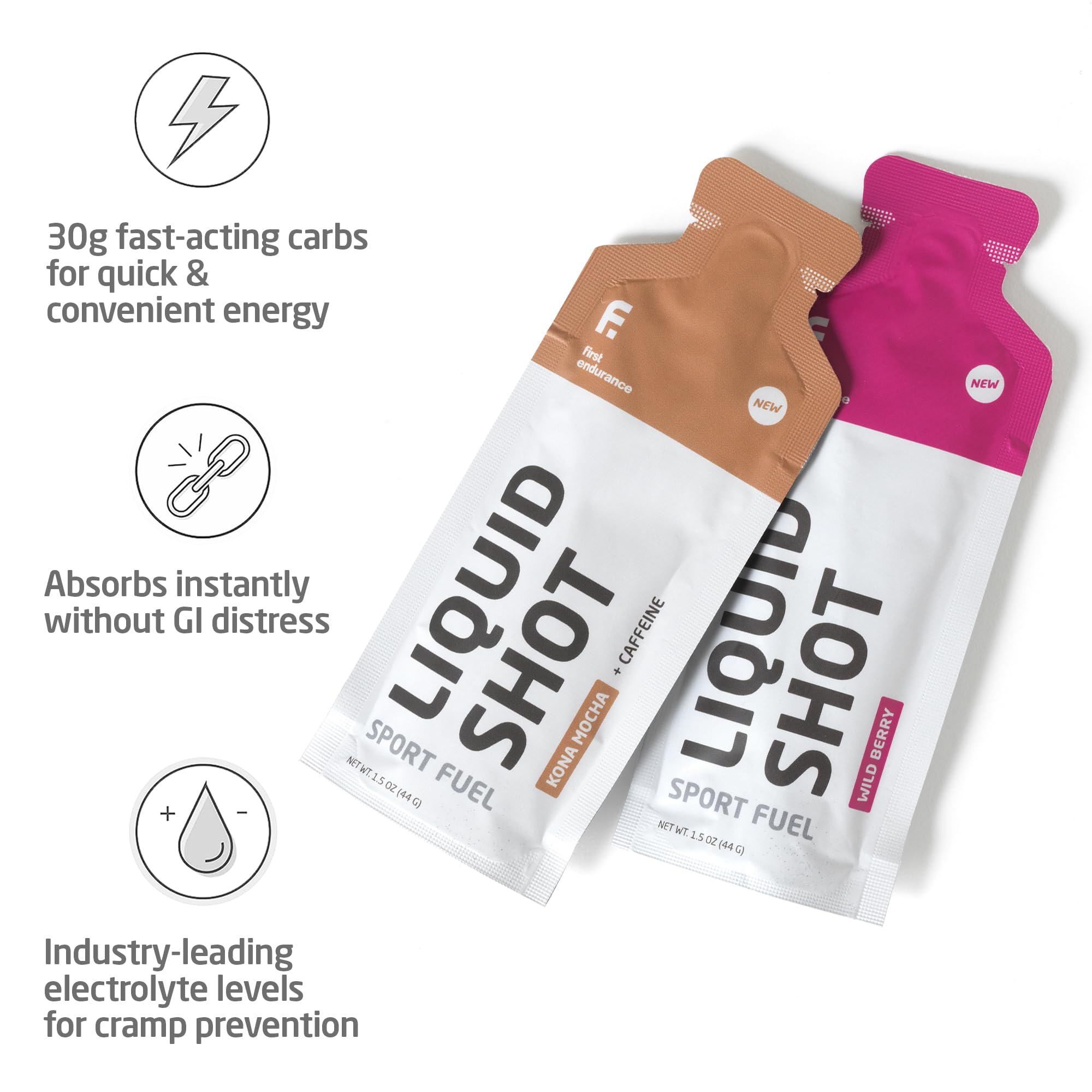 First Endurance Liquid Shot being consumed during a run for quick energy