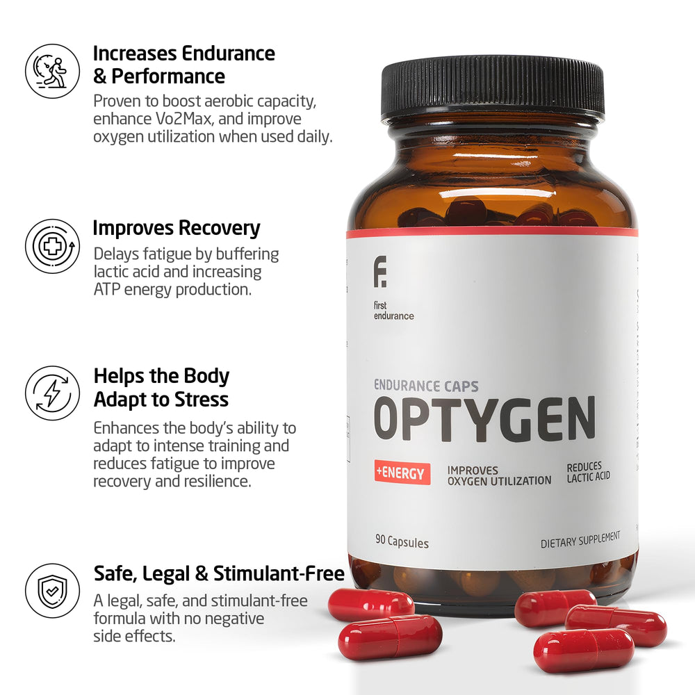 FIRST ENDURANCE Optygen capsules close-up for consistent workout energy