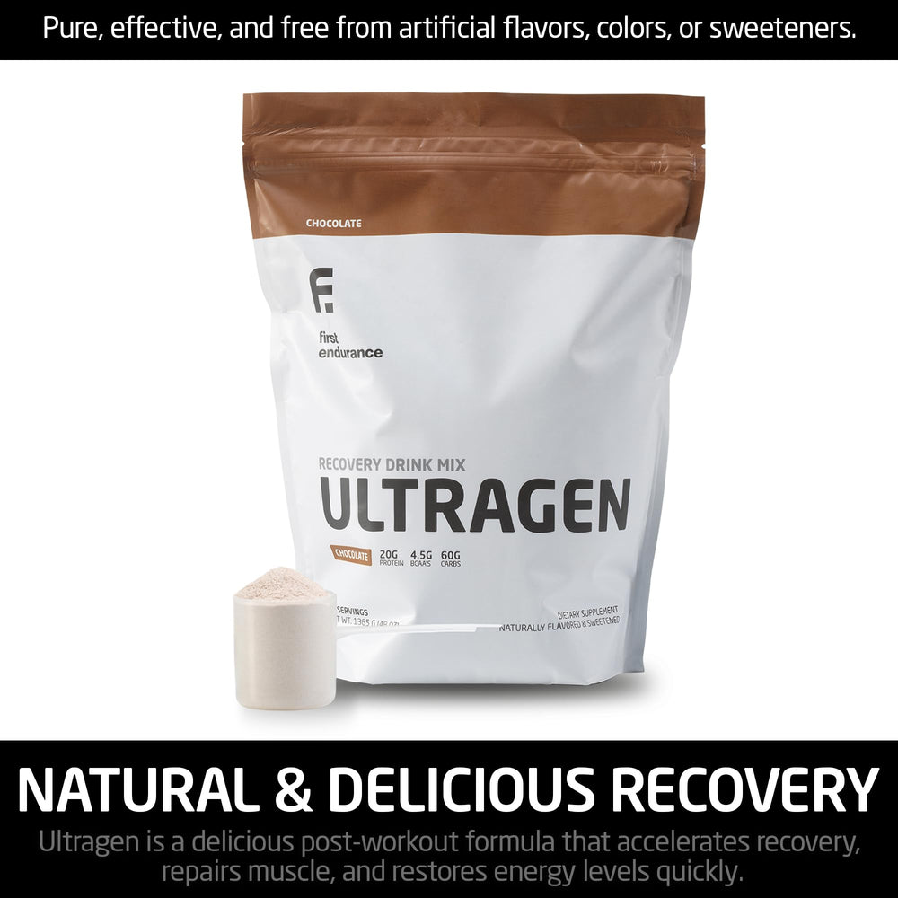 First Endurance Ultragen with BCAAs and glutamine supporting recovery.