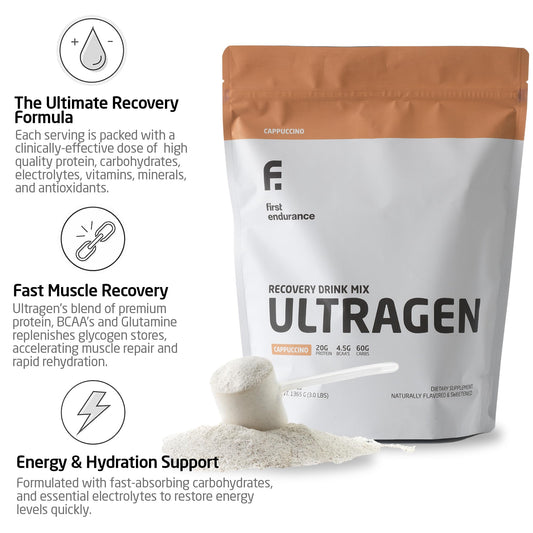  FIRST ENDURANCE Ultragen tub nutrition panel for quick nutrient reference