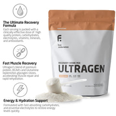  FIRST ENDURANCE Ultragen tub nutrition panel for quick nutrient reference