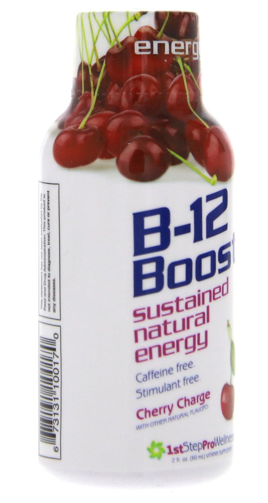 1st Step for Energy B-12 Boost Cherry Charge bottle-drops-application; easy dosing.