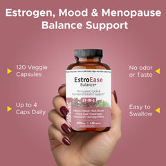 FirstOrganic Daily Menopause capsules with Shatavari and Black Cohosh for cycle support.
