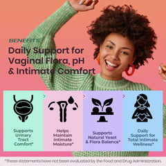 FIRSTORGANIC UTI Flora & Odor Pro+ capsules close-up highlighting vegan, non-GMO formulation