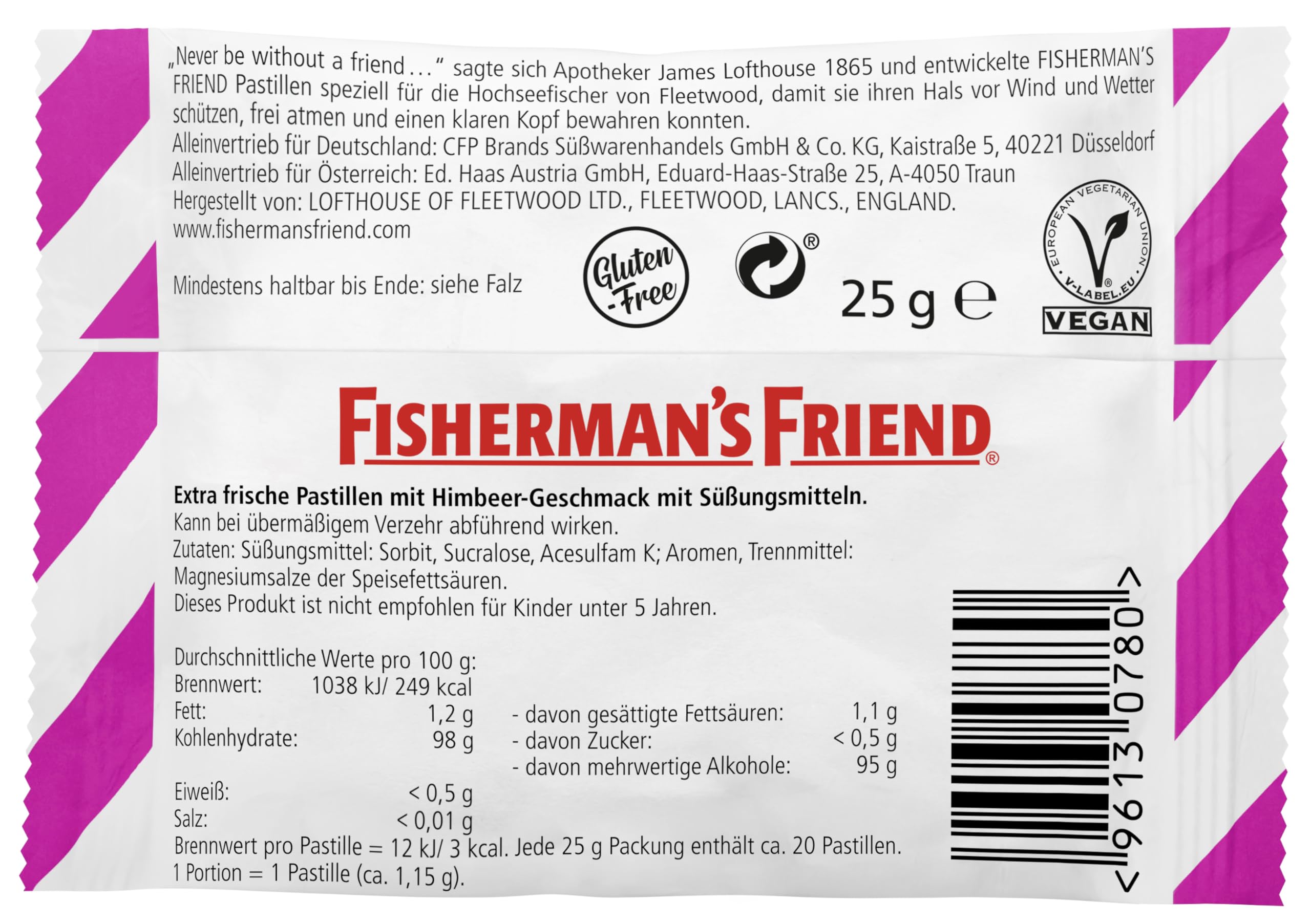 Fisherman's Friend Raspberry Sugar Free pack collection demonstrates versatile storage