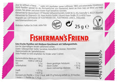 Fisherman's Friend Raspberry Sugar Free pack collection demonstrates versatile storage