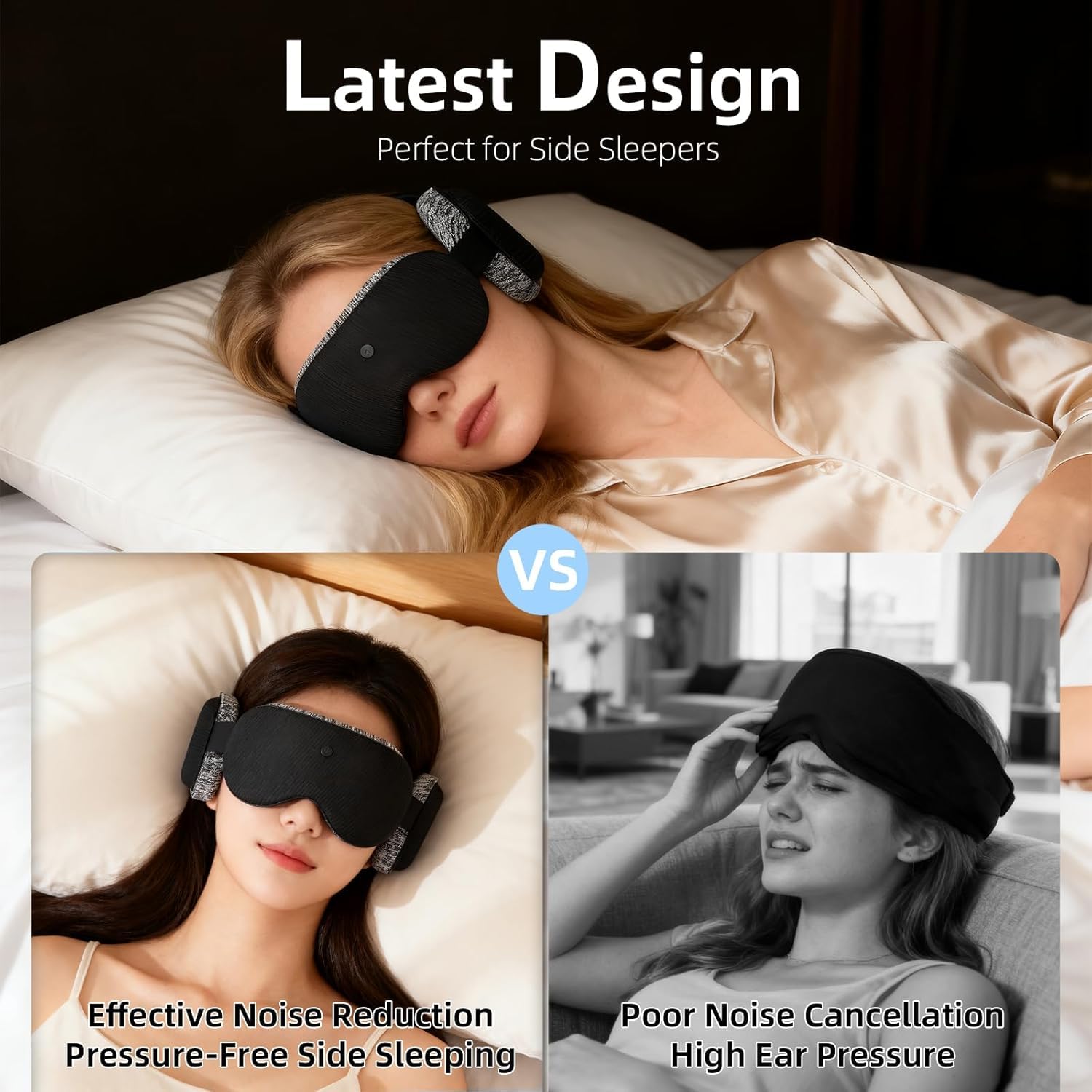 Fismool sleep mask battery charging display and quick recharge capability.