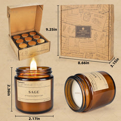Fissiworx 9-pack amber jar candles on display