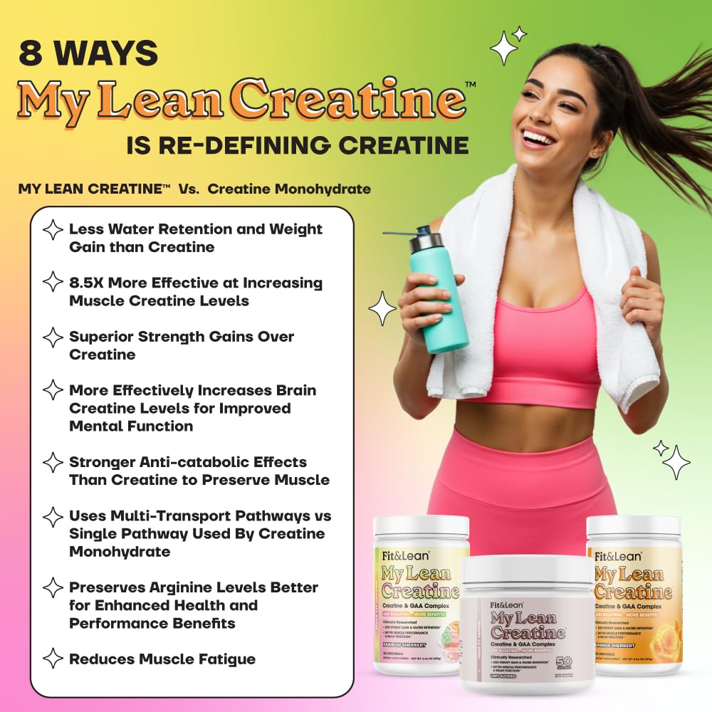 Fit & Lean Creatine women mixing glass shows easy dissolution in water.