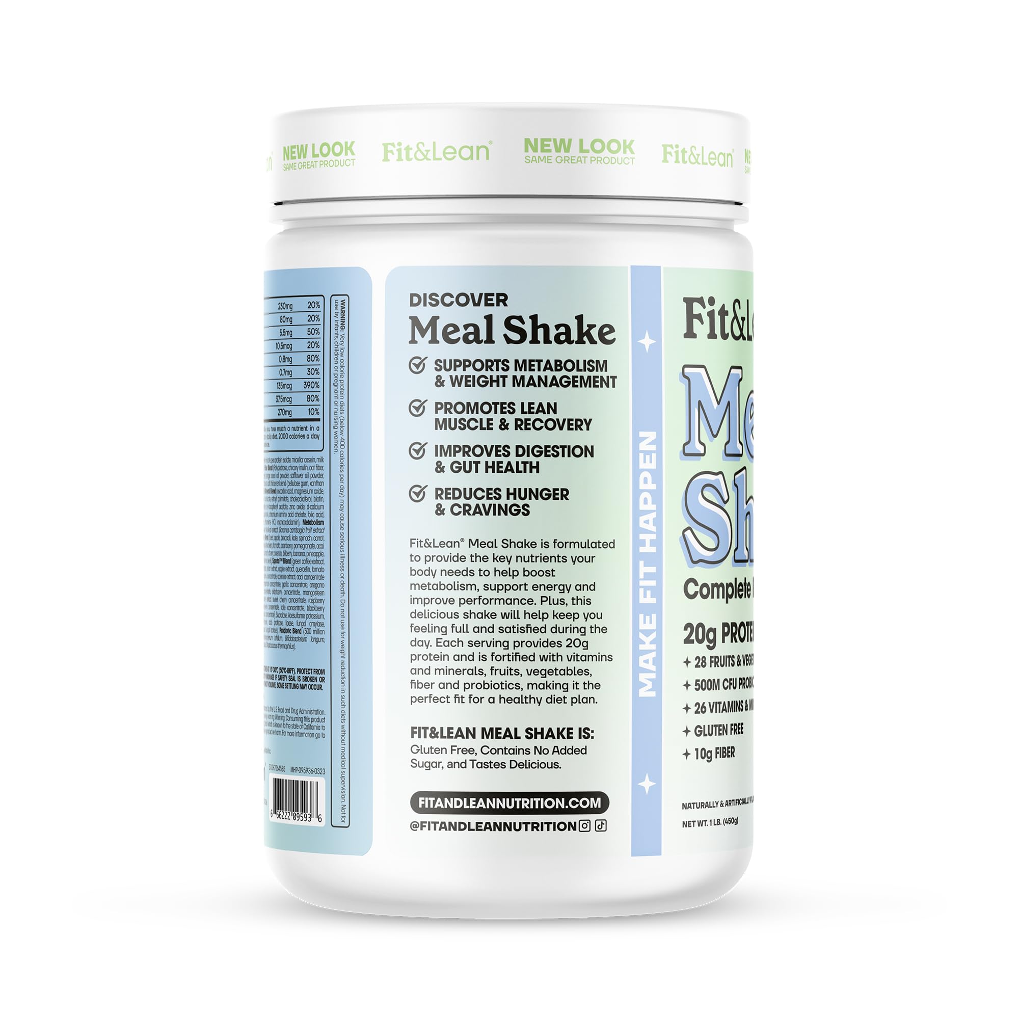Fit & Lean Meal Shake cookies and cream swirl in blender showing flavor