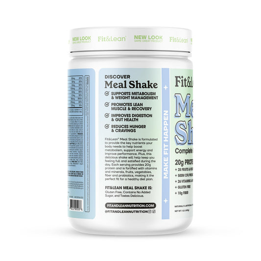 Fit & Lean Meal Shake cookies and cream swirl in blender showing flavor