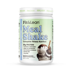 Fit & Lean Meal Shake cup pour showing protein-rich meal replacement