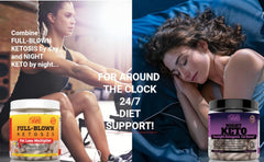 Lifestyle shot shows Clean+Lean Night Keto paired with daytime ketosis routine