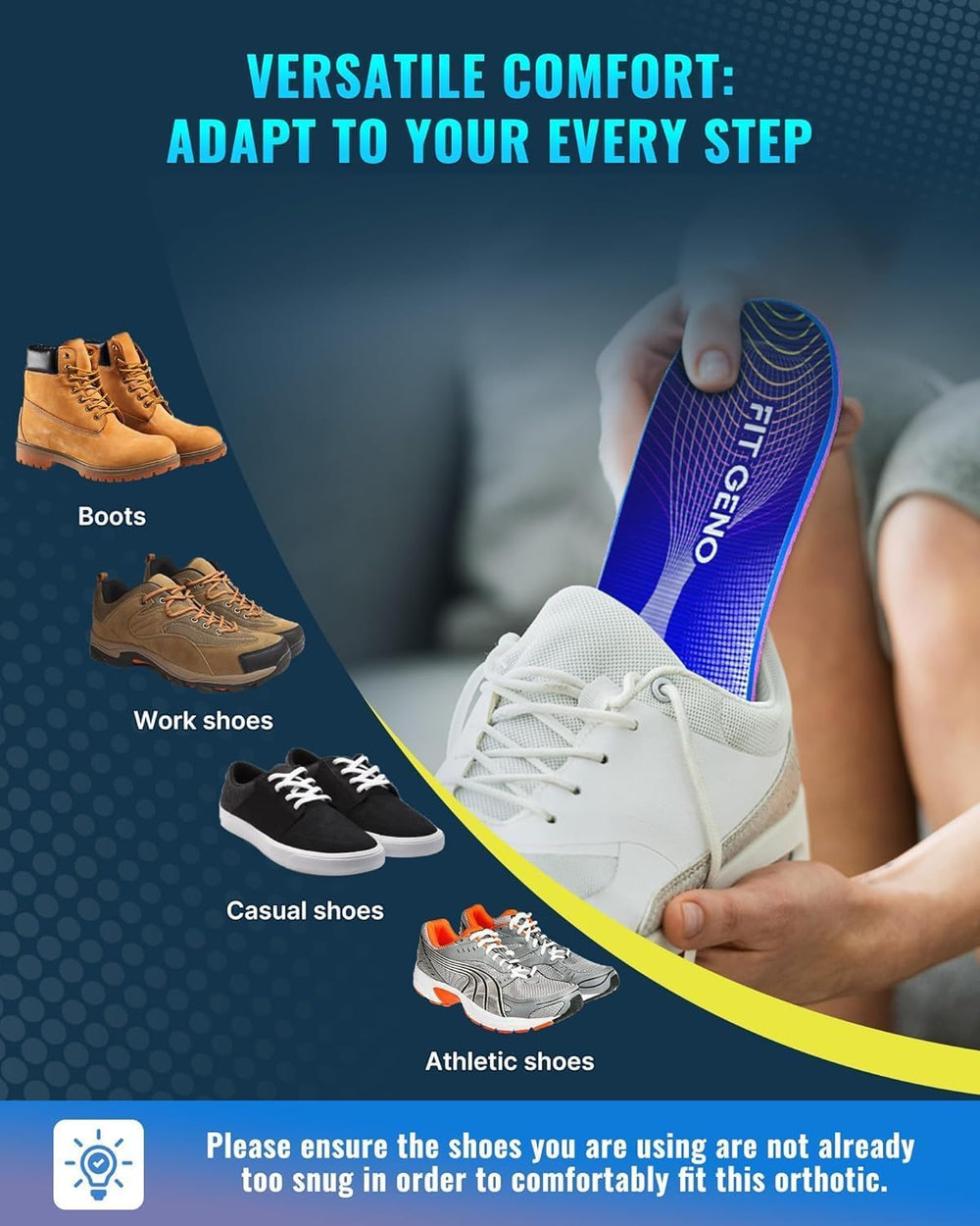 Fit Geno breathable fabric top keeps feet fresh during long shifts.