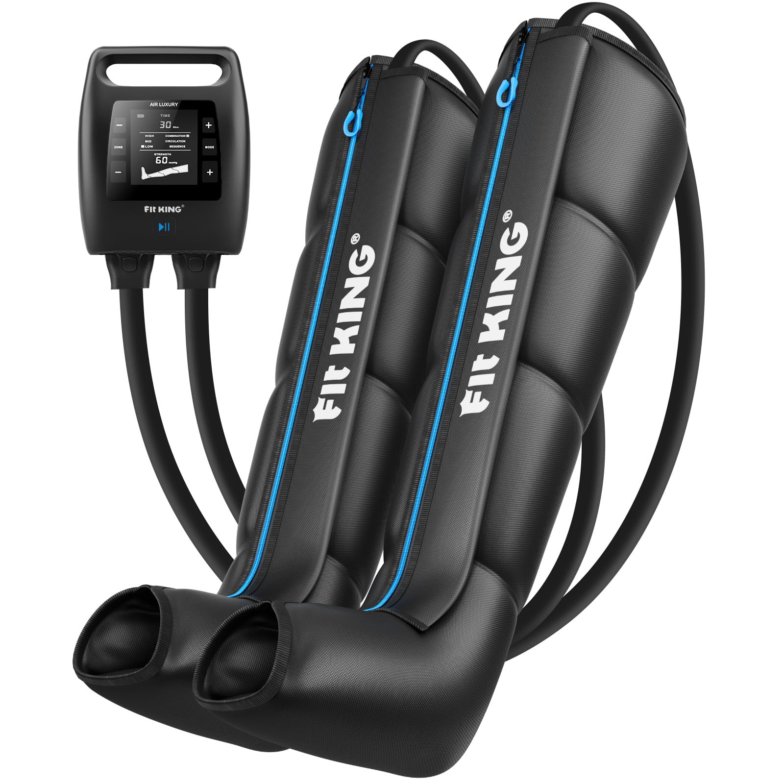 FIT KING air compression system with cordless leg massager for portable recovery