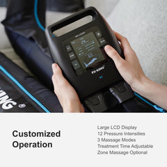 FIT KING digital control unit enabling personalized massage on leg