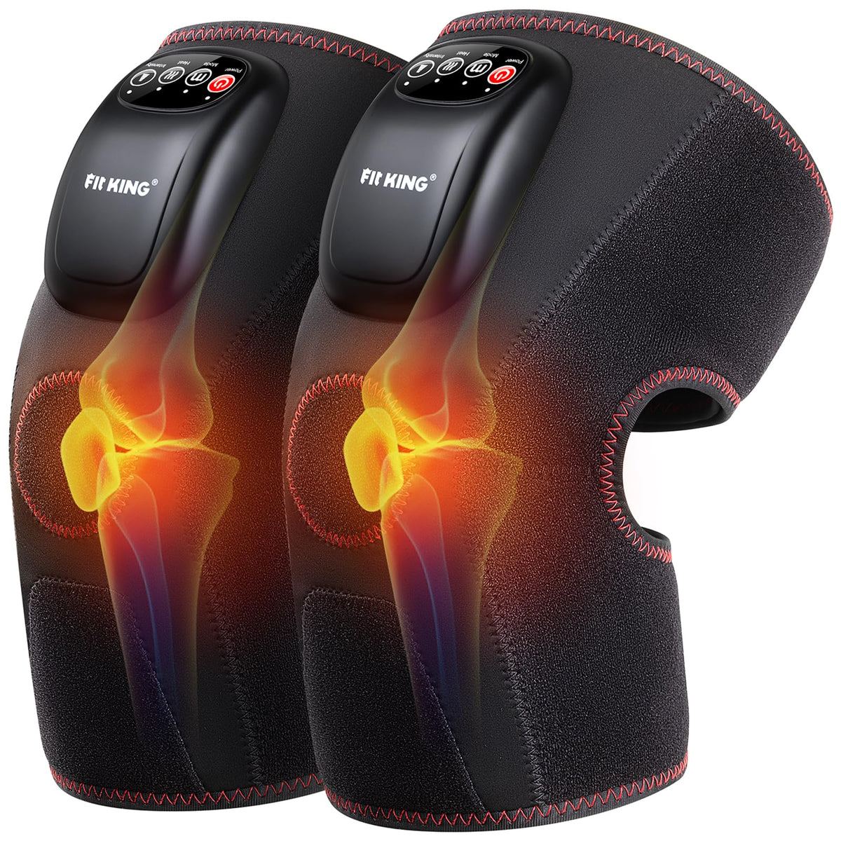 FIT KING knee massager knee area airbags provide Shiatsu-like kneading for knee comfort.