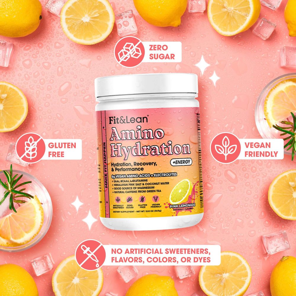 Fit & Lean Amino Hydration Plus Energy scoop demonstrating easy serving.