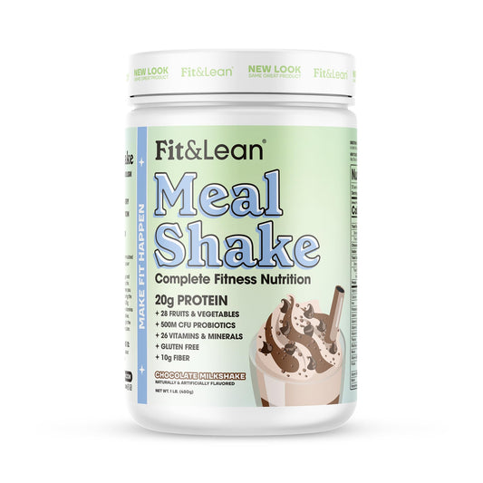 Fit & Lean Meal Shake chocolate tub for convenient meal replacement and protein boost