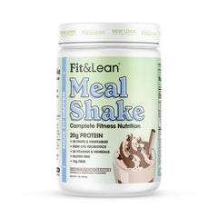 Fit & Lean Meal Shake chocolate tub for convenient meal replacement and protein boost