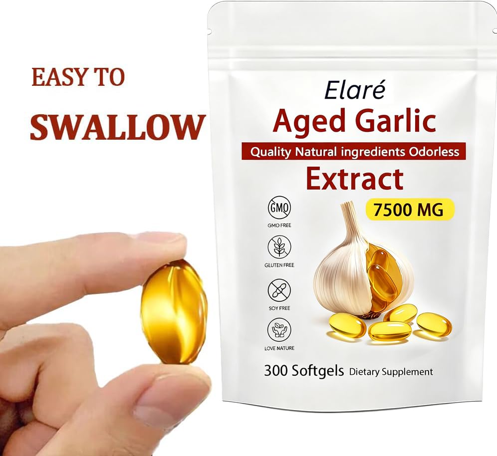 Graphic highlights odorless formula and enhanced absorption of FITactic Elare aged garlic.