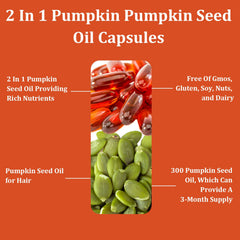 Label close-up highlighting pumpkin seed oil and saw palmetto blend