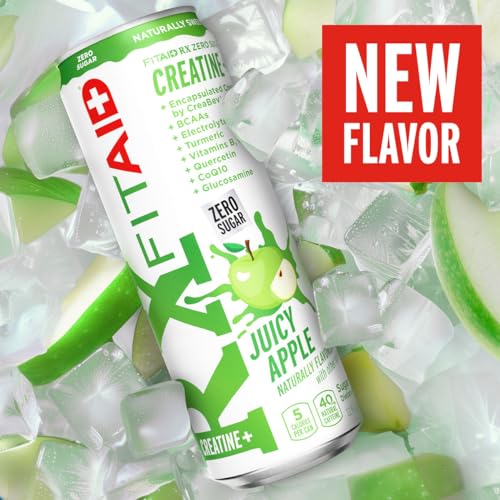 FITAID RX Zero Sugar poured into a glass with light carbonation.