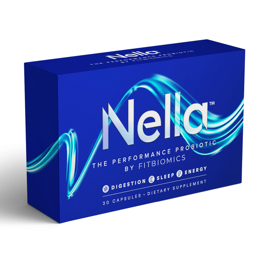 FitBiomics Nella gut-health bottle for daily probiotic balance