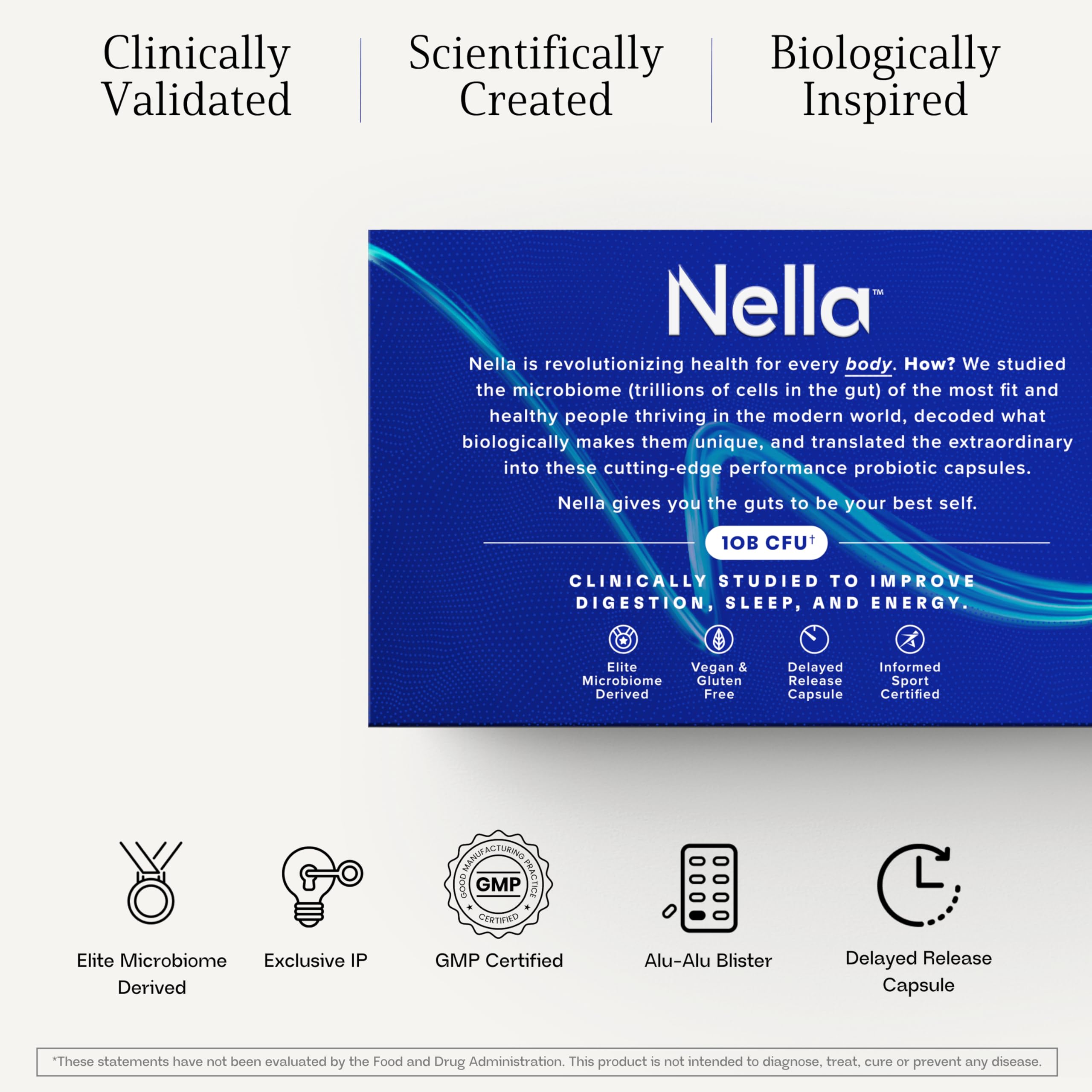 Nella third-party testing seal indicating purity and potency