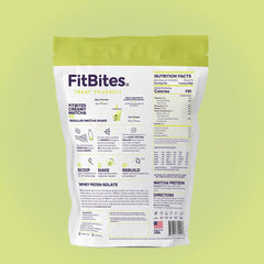 FitBites Matcha Latte powder used in baking for protein treats.