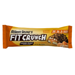 FITCRUNCH bar unwrapped in hand for on-the-go protein snack